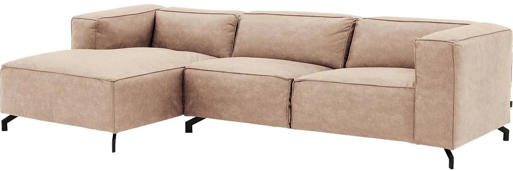 Goossens Bank Calvin beige, micro leer, 3-zits, modern design