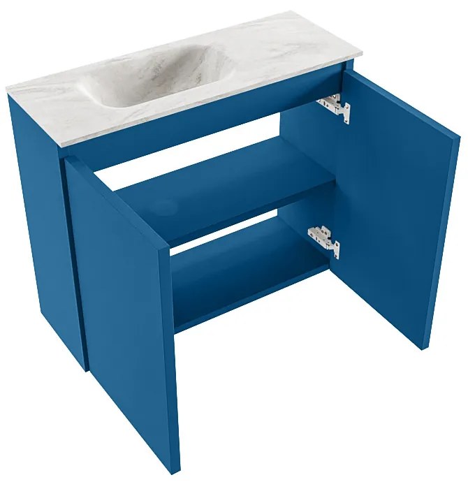 Mondiaz Ture DLux toiletmeubel 60cm jeans met wastafel ostra links zonder kraangat