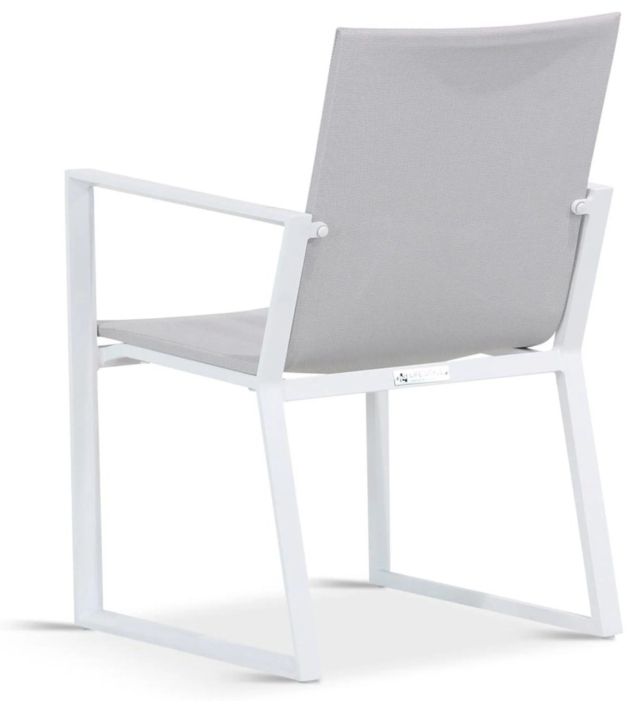 Tuinset 6 personen 260 cm Textileen Wit Lifestyle Garden Furniture Treviso/Los