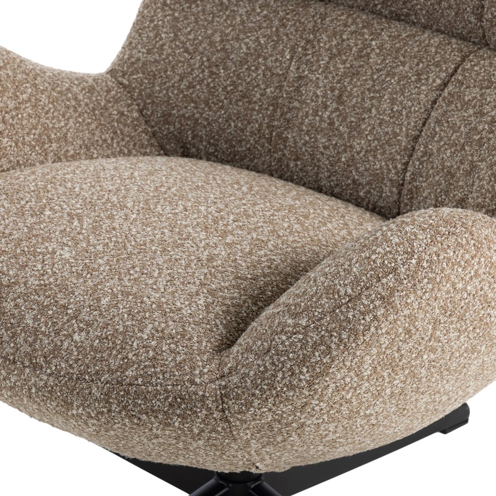 Oorfauteuil Modern Bruine Stof