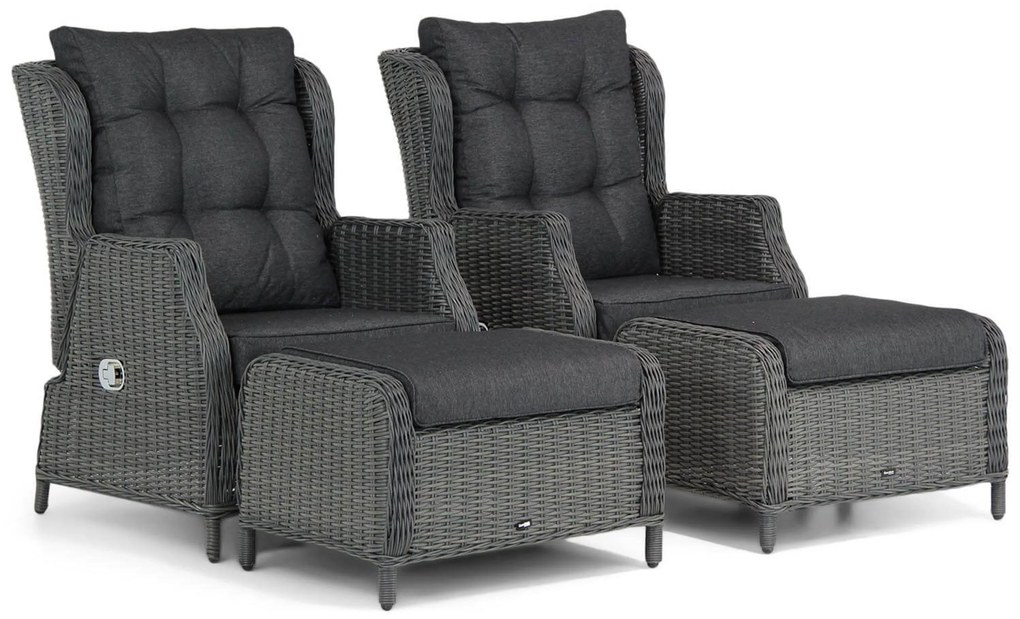 Bistroset 2 personen Wicker Zwart Garden Collections Chicago