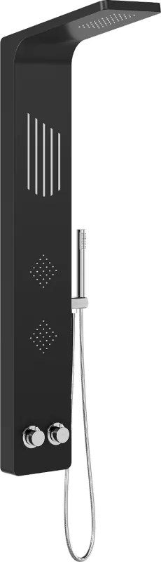 Mexen Navas douchepaneel, zwart - 7627-02-70