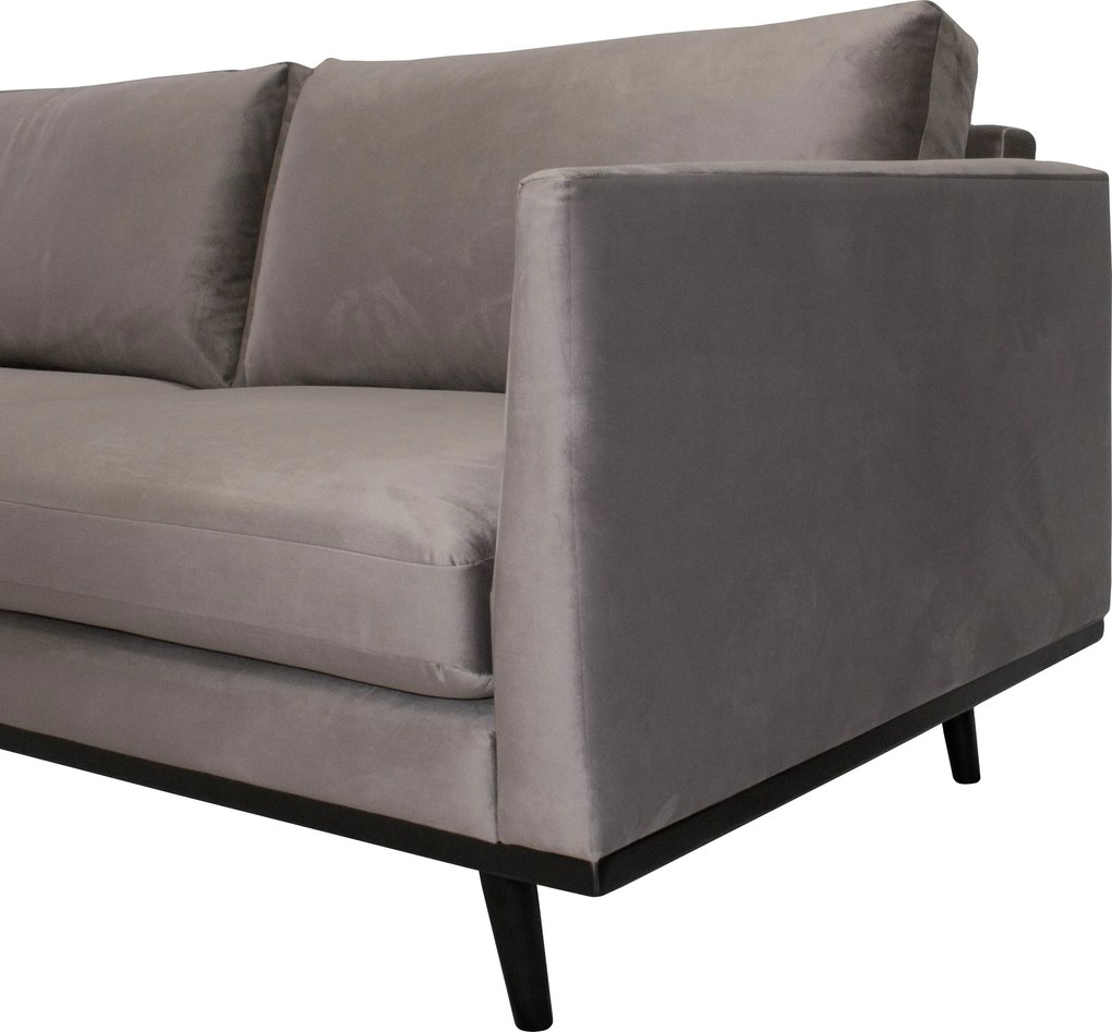 Loungebank Odissi chaise longue links - velours Brunei taupe 04 - 1,60 x 2,58 mtr breed