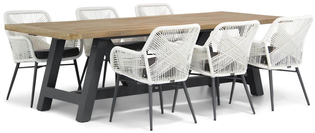 Tuinset 6 personen 260 cm Rope Wit Lifestyle Garden Furniture Advance/Trente