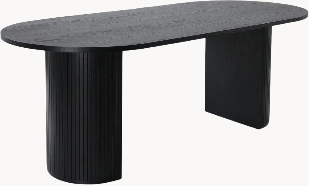 Ovale houten eettafel Bianca, 200 x 90 cm