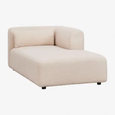 Rechtse Chaise Longue Module Voor Modulaire Bank Fogler Chenille Crème Beige - Sklum