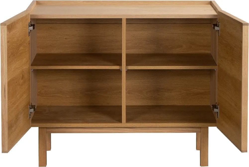 Kastje Eiken Met Stoffen Deuren 90 Cm - 90x40x60cm.