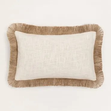 Rechthoekig Kussen 30x50 Cm In Katoen Paraiba Gardenia Wit - Sklum