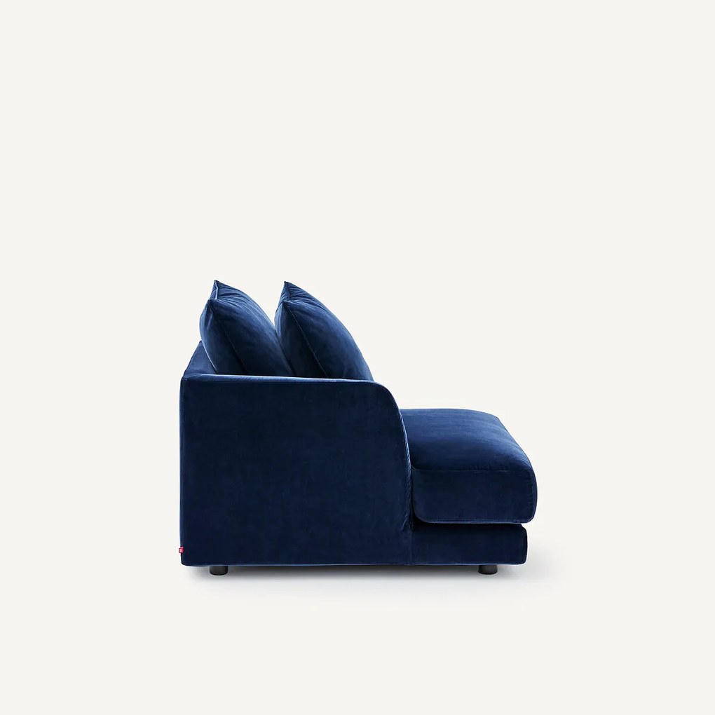 Halve bank links, modulair, van fluweel, TIBERIO