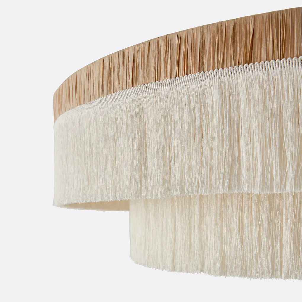 Hanglamp in raffia met franjesØ86 cm, Kavi.