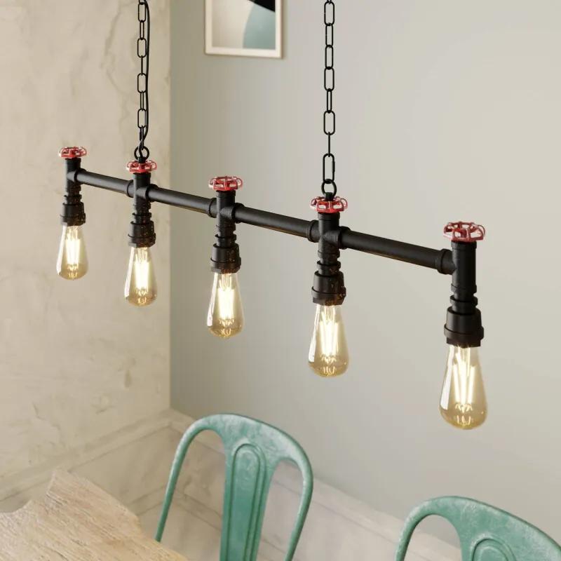 Zlata hanglamp, 5-lamps, industriële stijl - lampen-24