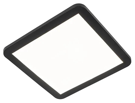 Plafonnière zwart 30 cm incl. LED 3-staps dimbaar IP44 - Steve