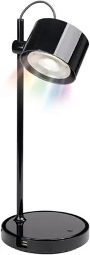 IDual Jasmine LED tafellamp glanzend zwart dimbaar met afstandsbediening