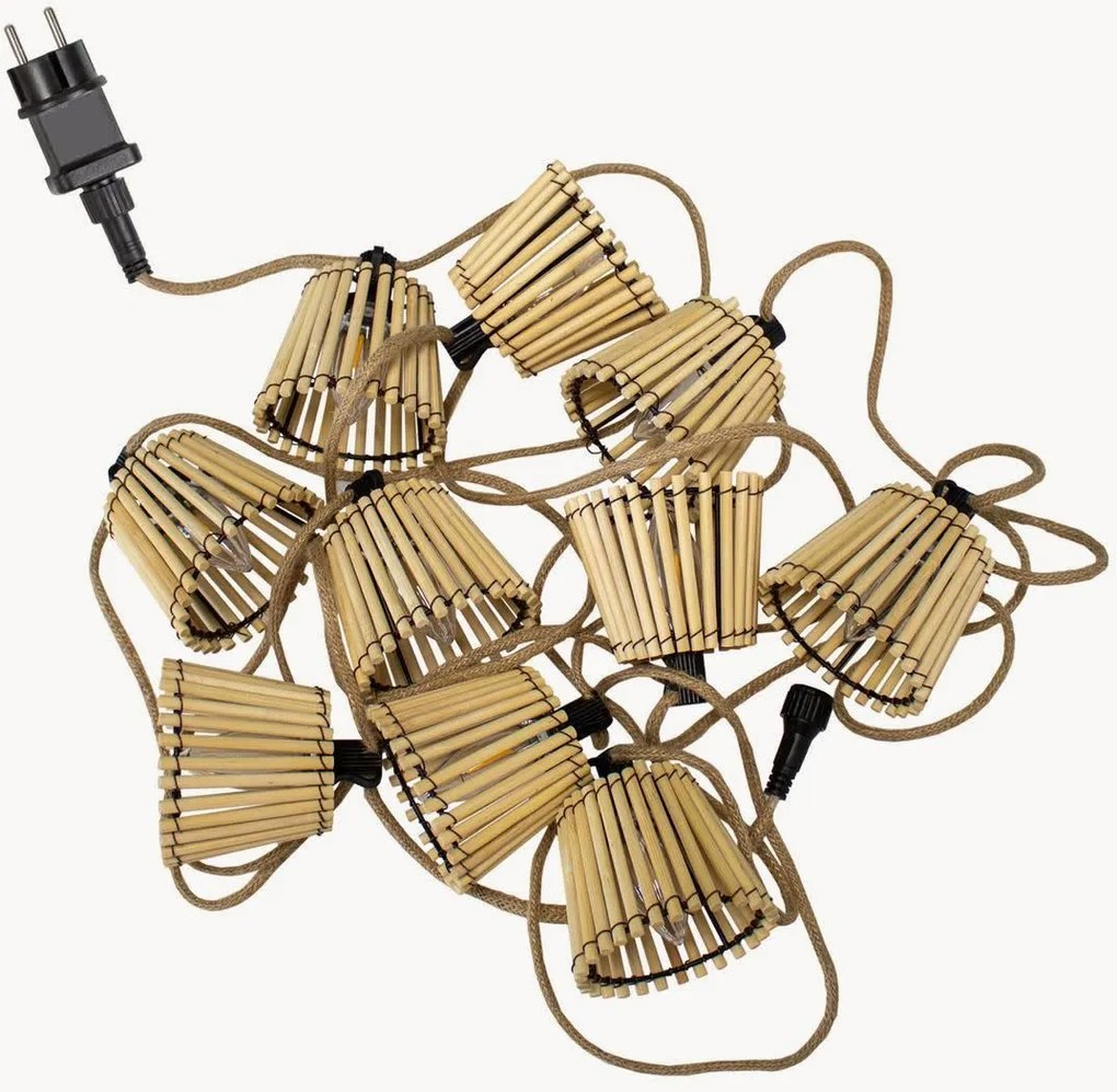 Handgemaakte in- & outdoor bamboehouten LED-lichtketting Okinawa
