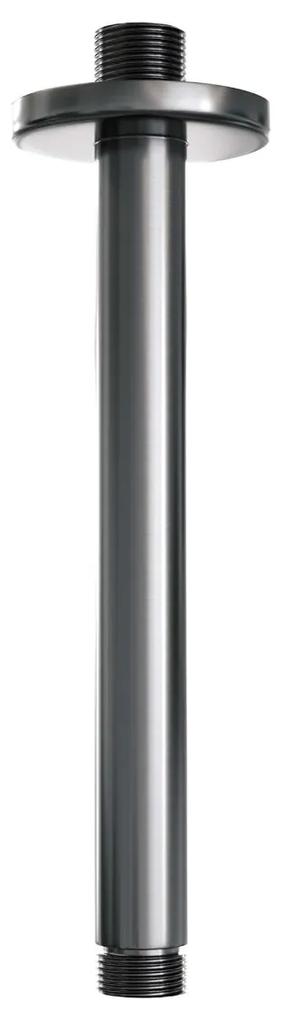 Brauer Gunmetal Carving thermostatische inbouw regendouche met staafhanddouche, plafondarm, glijstang en hoofddouche 20cm set 65 gunmetal geborsteld PVD