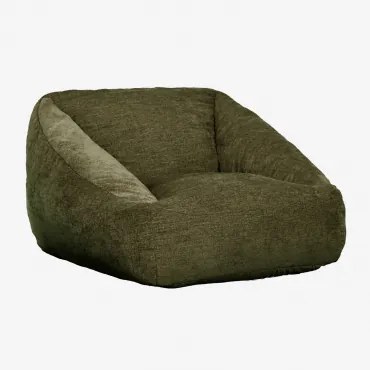 Thiago Gestoffeerde Poefstoel ↔︎ 90 Cm & Chenille Saliegroen - Sklum