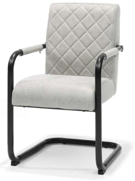 Eetkamerstoel - Monaco - stof Maya lederlook lichtgrijs