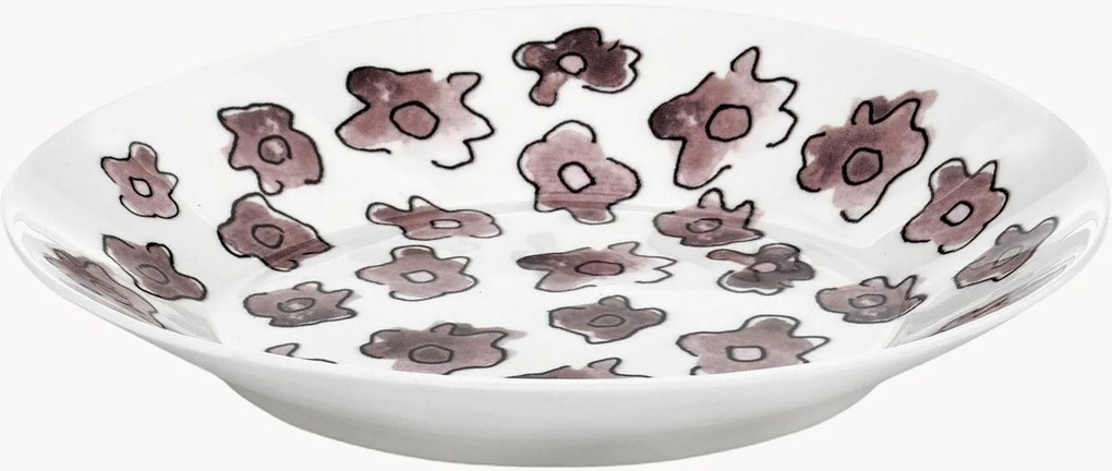 Diepe borden Midnight Flowers van Fine Bone China, 2-delig