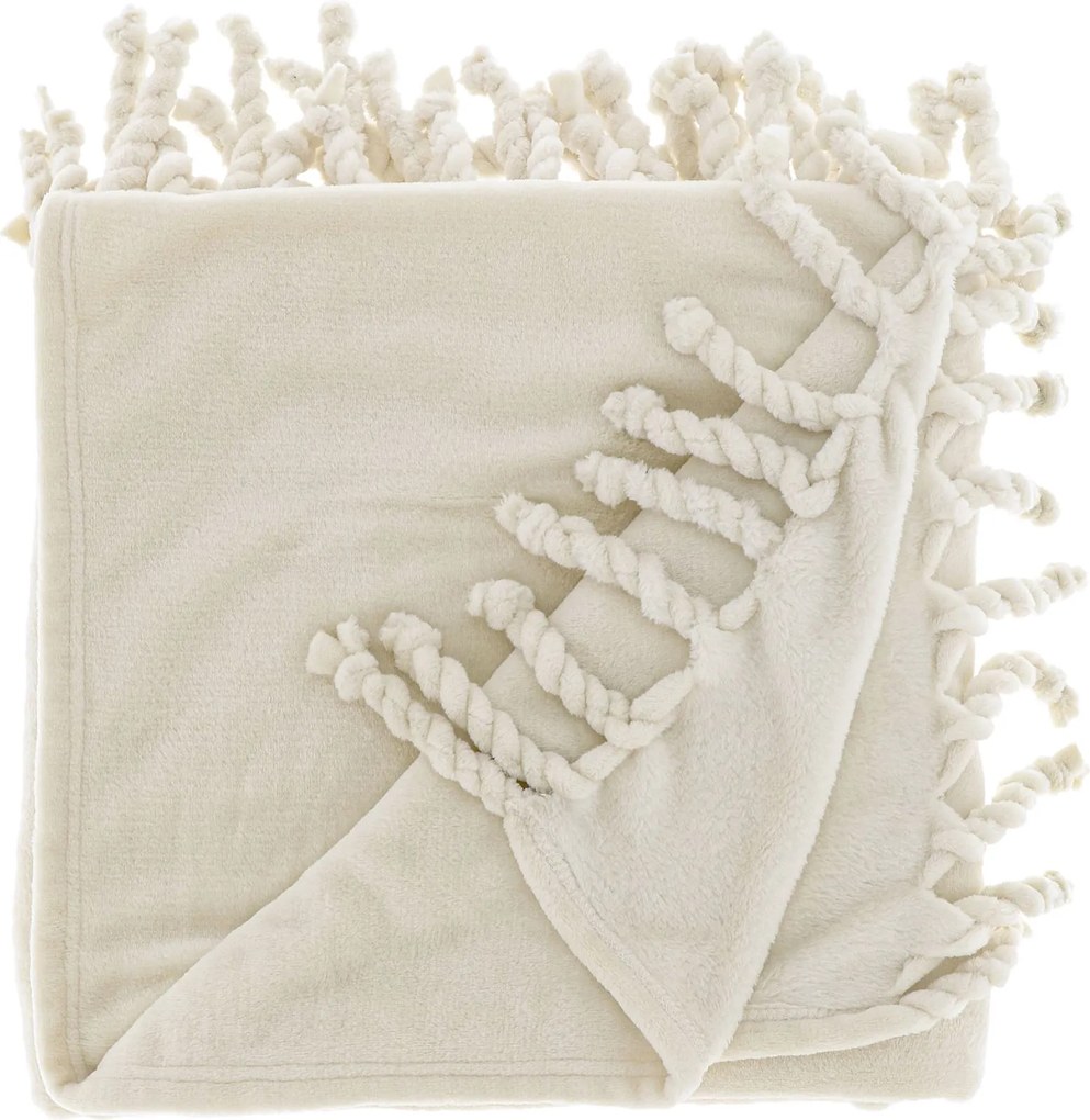 Unique Living fleece plaid'Lieke'- 130x160cm - Ivory