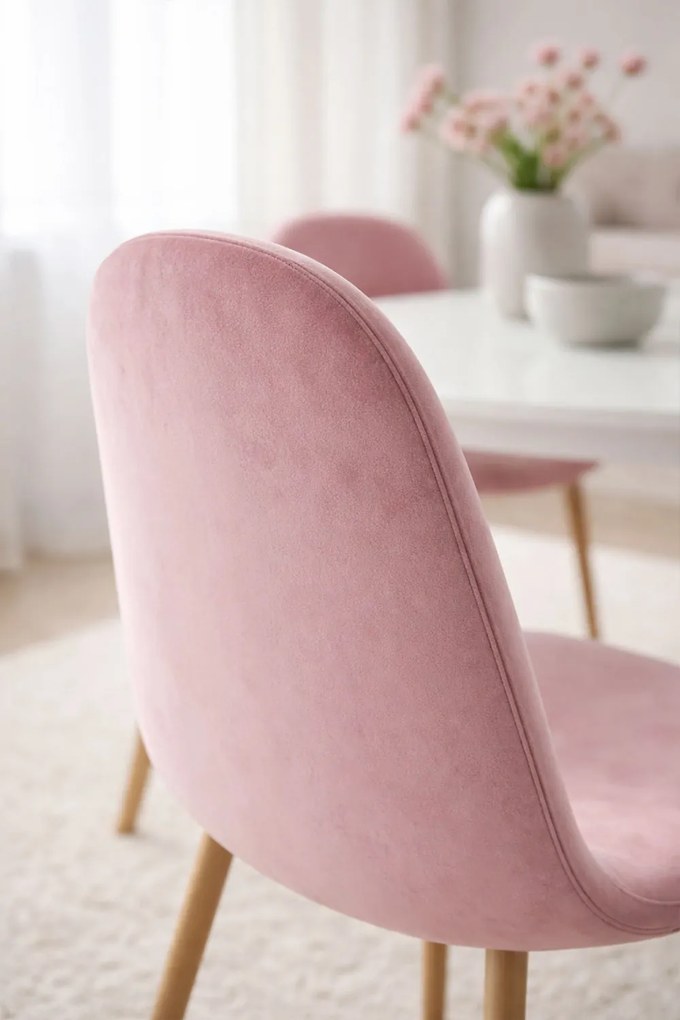 Set 4 Teok Fluwelen Stoelen