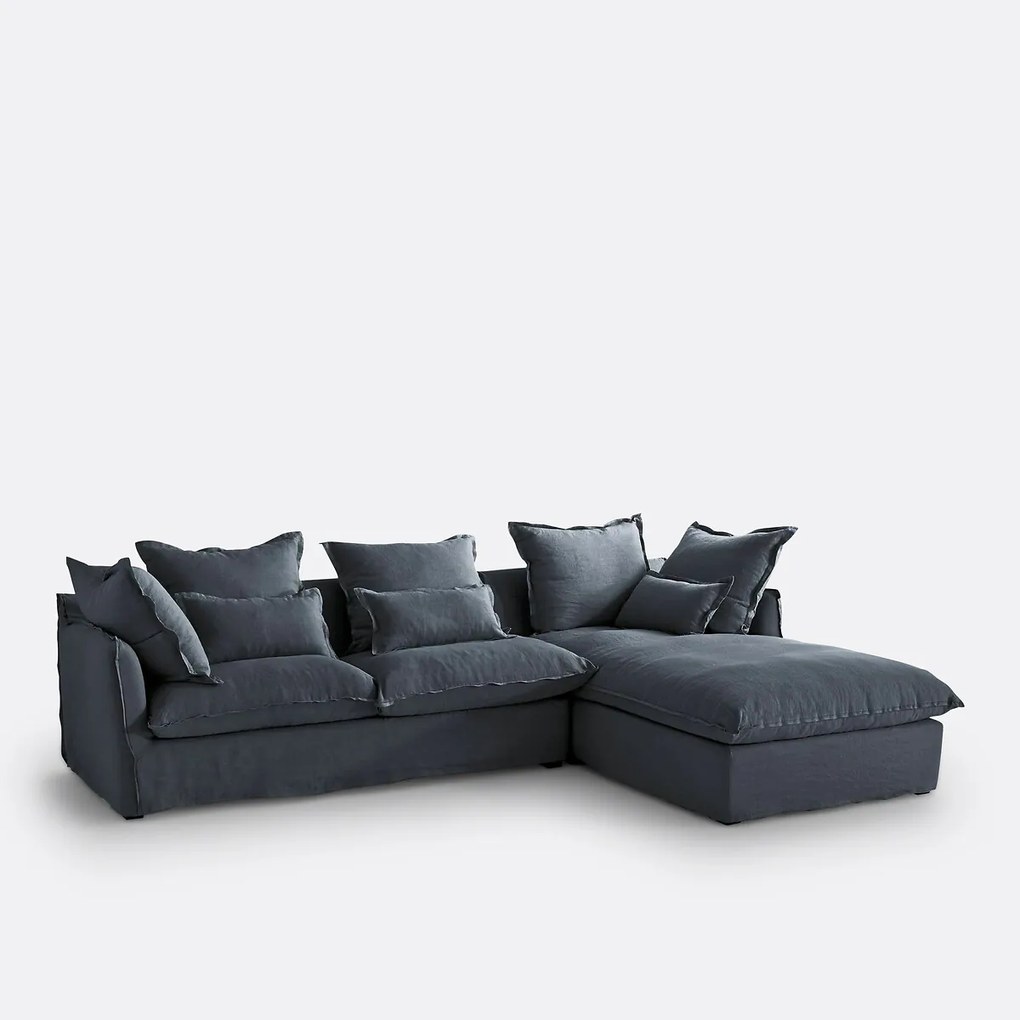 Hoes in linnen voor hoekbank Odna