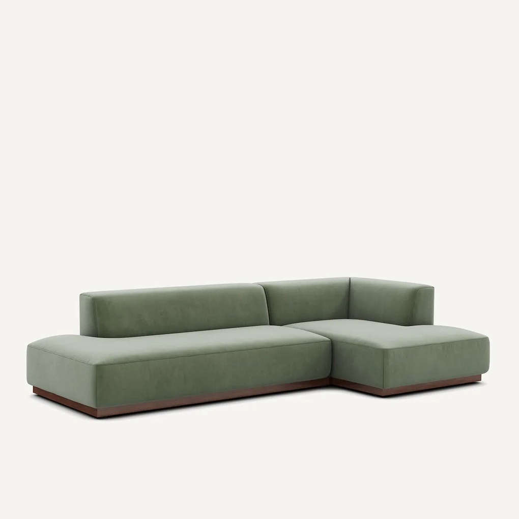 Rechter hoekbank XL in fluweel, Jacopo