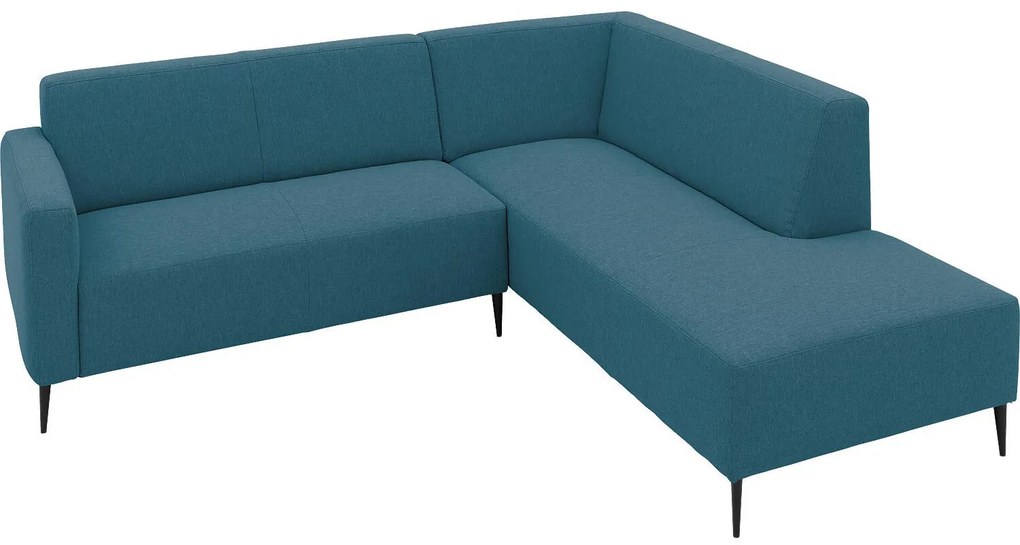 Goossens  Key West blauw, stof, 2-zits, modern design met ligelement rechts