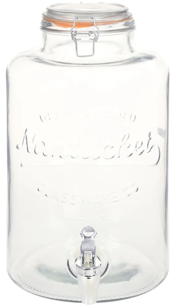 vidaXL Waterdispenser XXL met kraan 8 L glas transparant