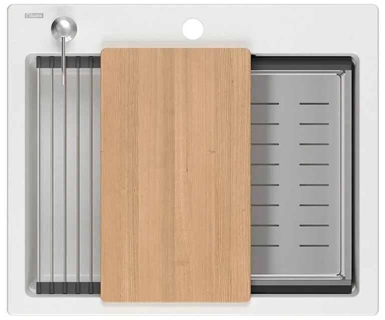 granieten spoelbak KURT 110 WORKSTATION White