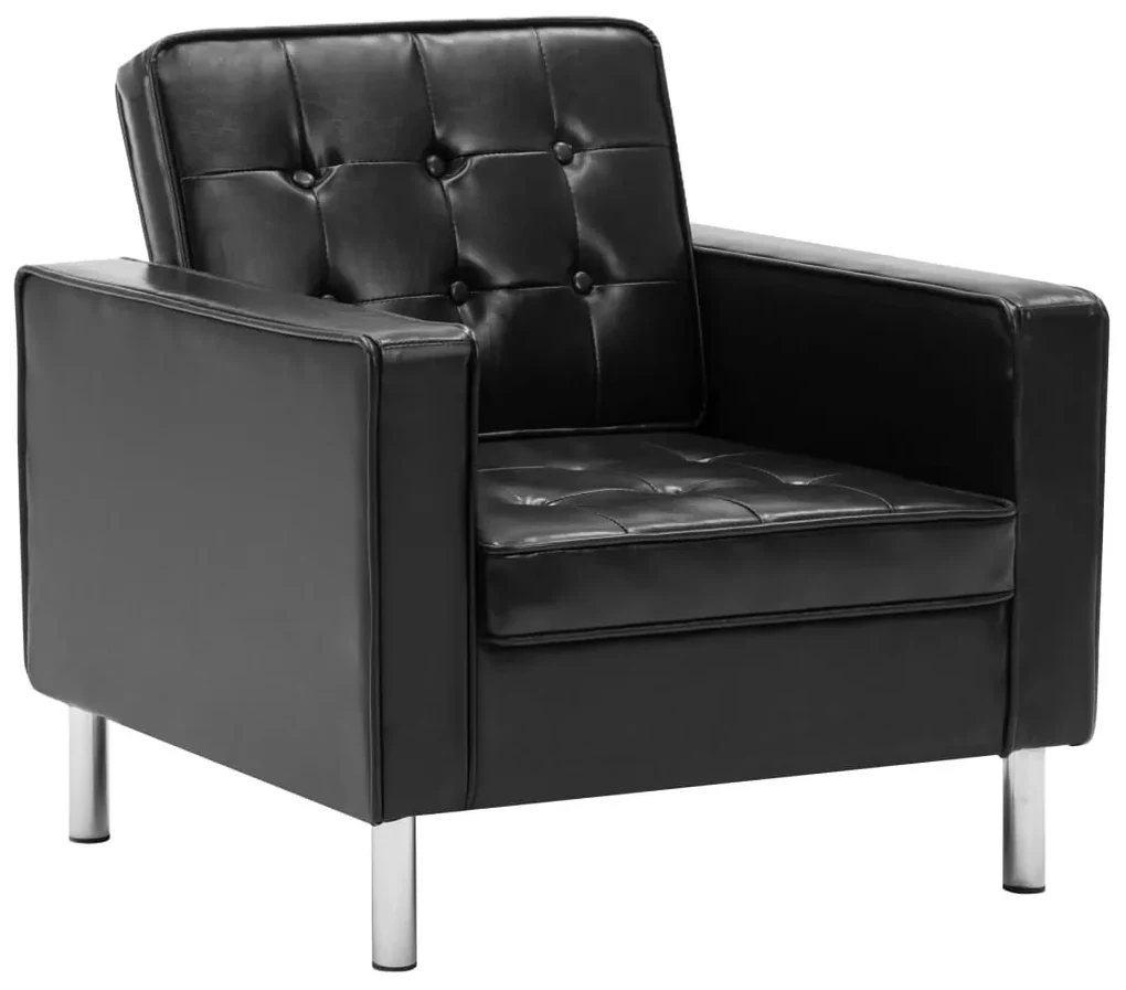 vidaXL Fauteuil kunstleer zwart