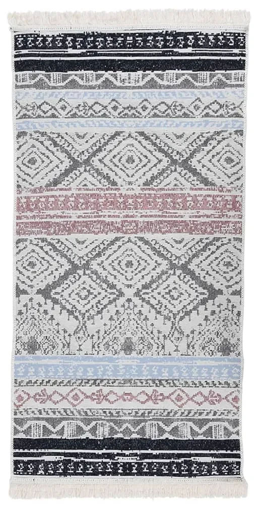 vidaXL Vloerkleed 100x200 cm katoen roze en aqua