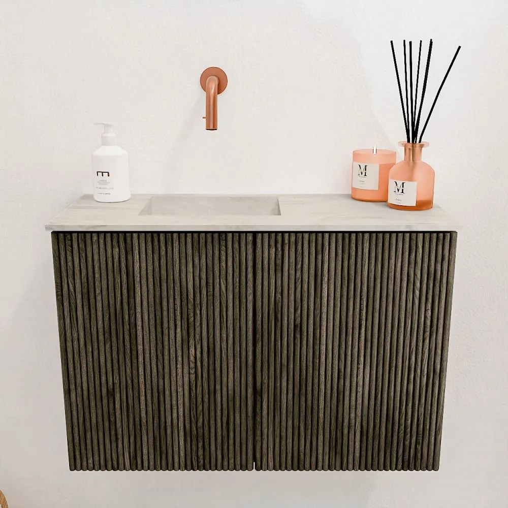 Mondiaz Joya DLux 60cm toiletmeubel shadow met wastafel faye links zonder kraangat ostra