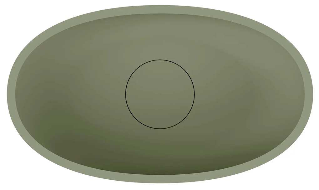 Riho Escala ovale waskom solid surface mosgroen