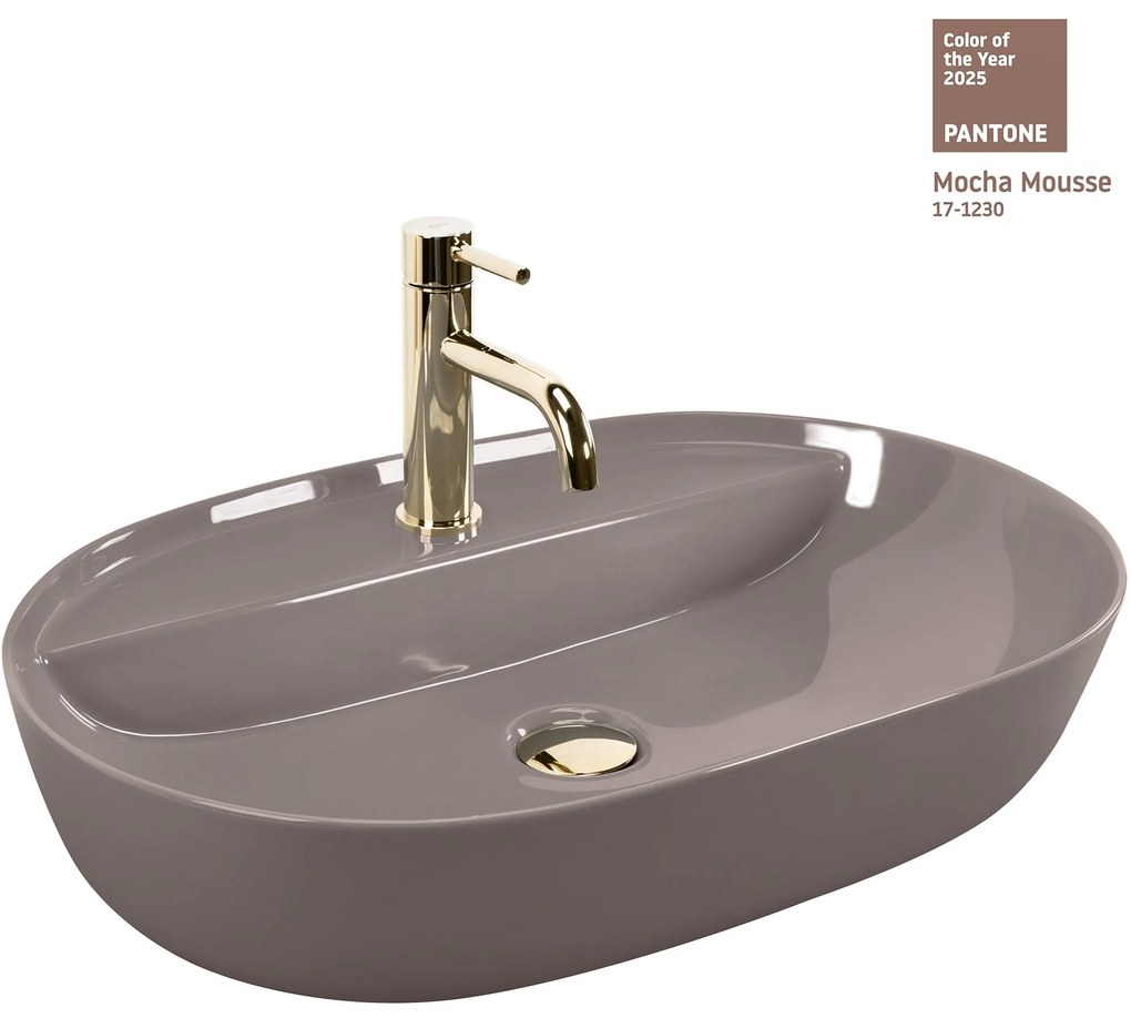 Opzetwastafel REA Aura 61 Beige Shiny