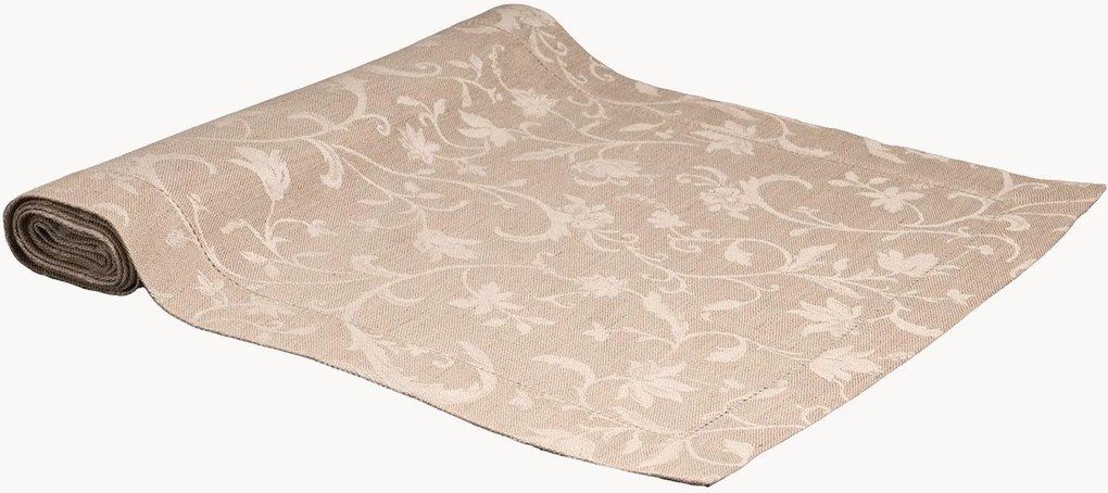 Linnen tafelloper met jacquard bies Minija
