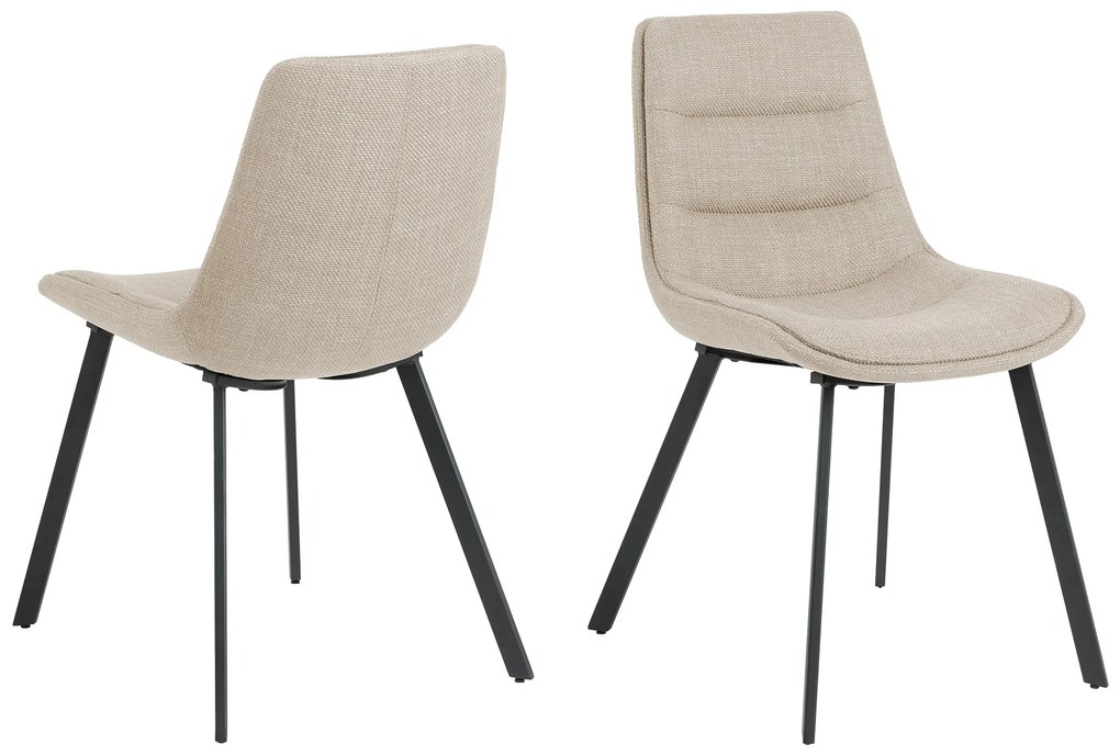 IDA Beige (stof Basel 24) - MODERNE GESTOFFEERDE STOEL VOOR WOONKAMER/EETKAMER LOFT