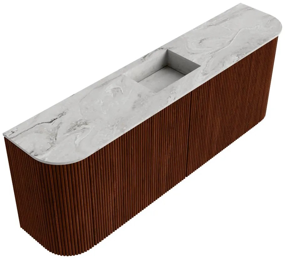 Mondiaz Joya DLux 115cm toiletmeubel ronding links/rechts ruby met wastafel faye midden 1 kraangat glace
