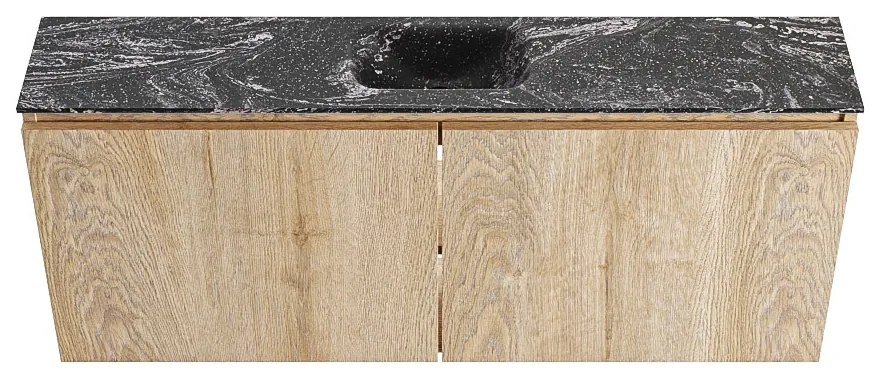 Mondiaz Ture DLux toiletmeubel 120cm washed oak met wastafel lava midden met kraangat