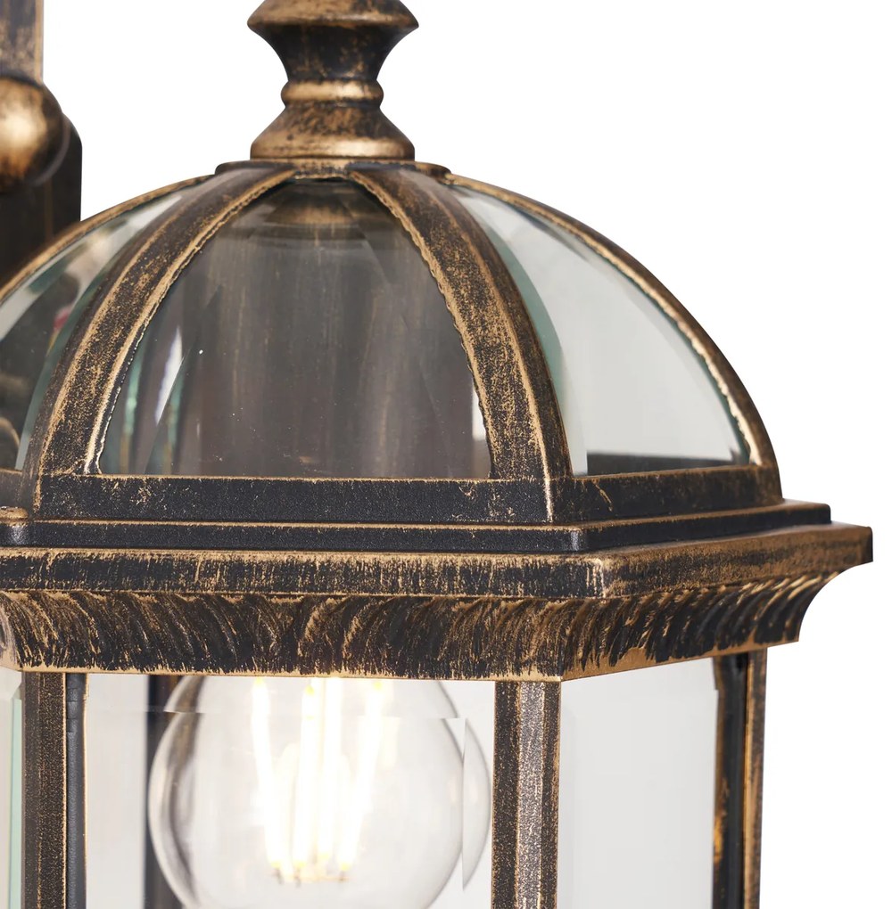 Klassieke buiten wandlamp antiek goud IP44 - Glasgow Klassiek / Antiek E27 IP44 Buitenverlichting