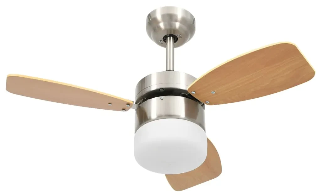 vidaXL Plafondventilator met lamp en afstandsbediening 76 cm lichtbruin