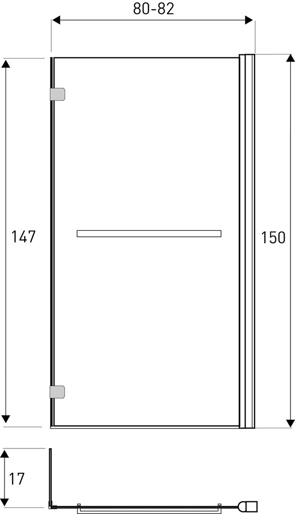 Kerra Crystal 21 badwand 150x82cm chroom