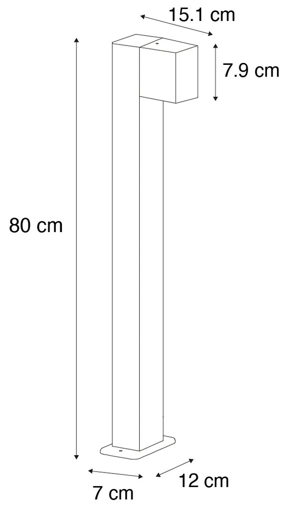 Industriële staande buitenlamp antraciet 80 cm IP44 - Baleno Industriele / Industrie / Industrial, Modern GU10 IP44 Buitenverlichting