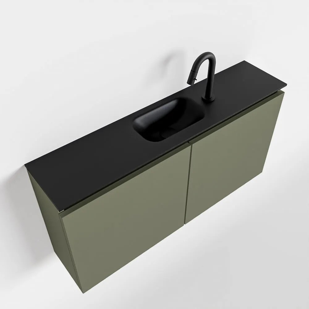 Mondiaz Ture 100cm toiletmeubel army met wastafel urban midden 1 kraangat