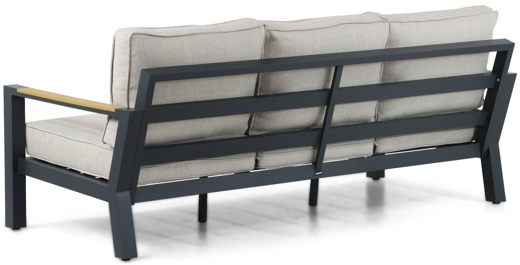 Stoel en Bank Loungeset 5 personen Aluminium/Polywood (teakfinish) Grijs Lifestyle Garden Furniture Bilbao