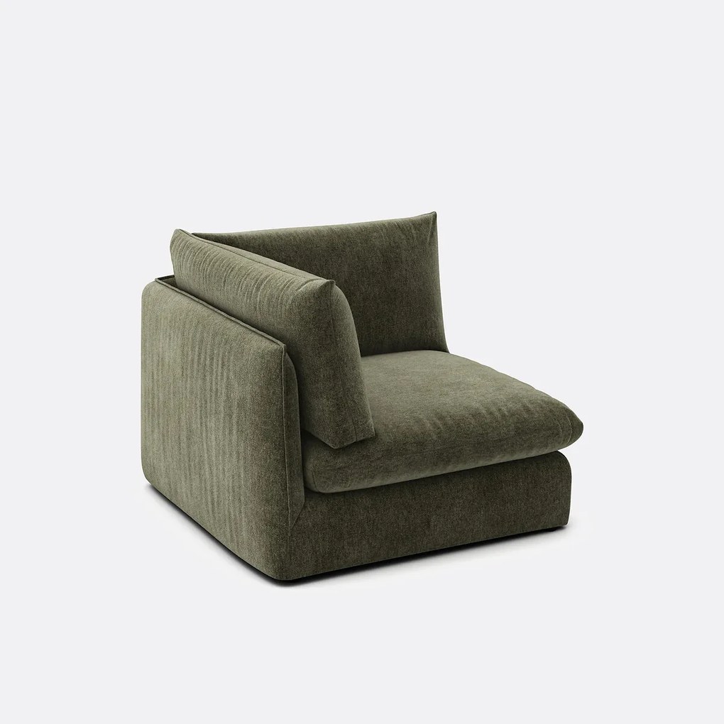Hoekelement voor modulaire bank, in gemêleerd polyester, Malo