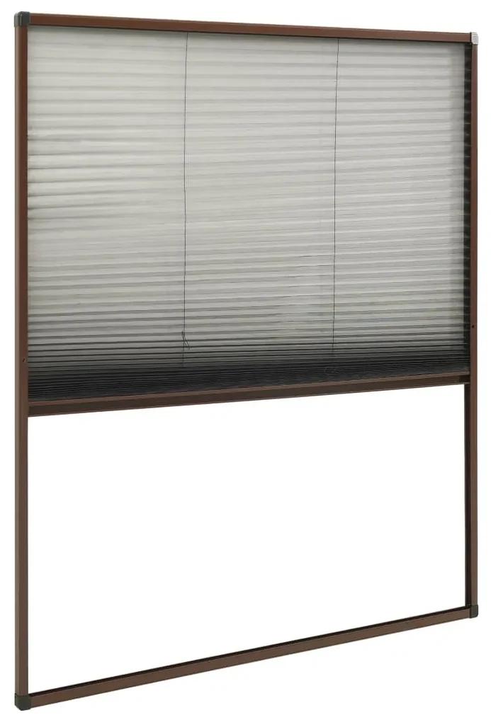 vidaXL Raamhor plissé 120x160 cm aluminium bruin