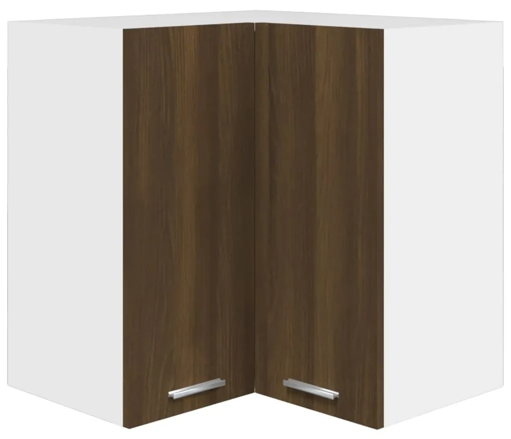 vidaXL Hoekkast hangend 57x57x60 cm bewerkt hout bruineikenkleurig