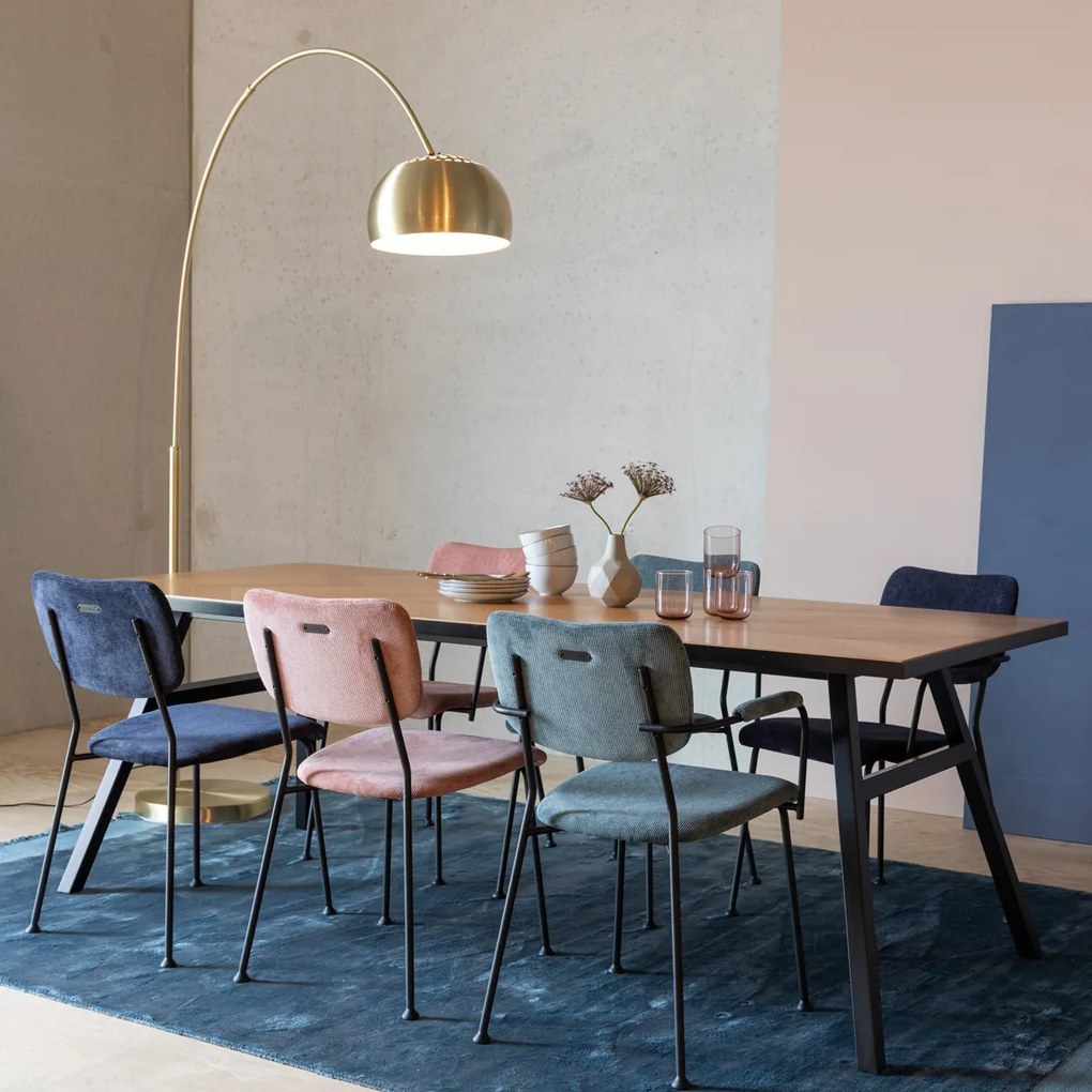 Zuiver Benson Design Stoel Met Armleuningen Donkerblauw