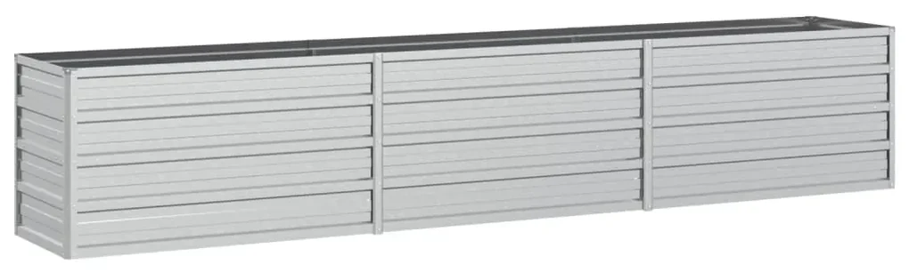 vidaXL Plantenbak verhoogd 240x40x45 cm gegalvaniseerd staal zilver