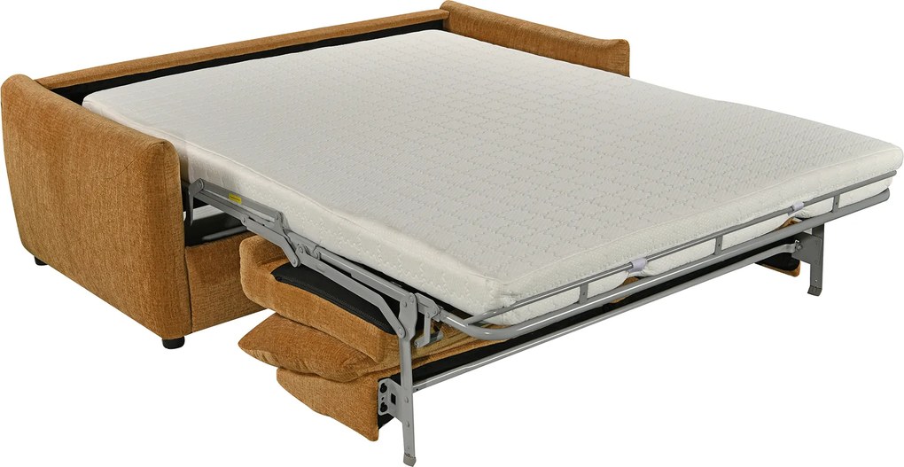 Slaapbank Met Matras Tweepersoons Honinggeel